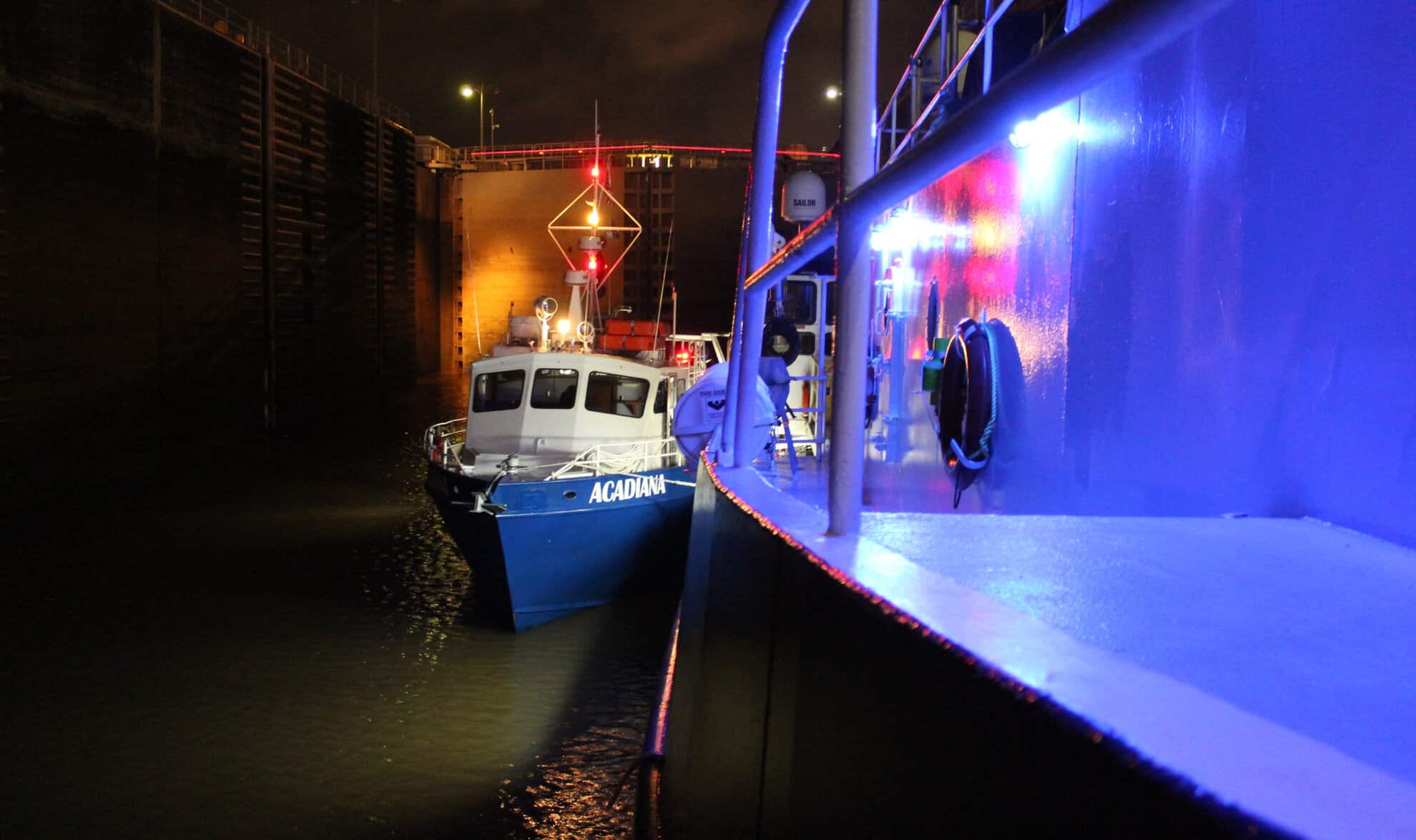 Two vessels adjacent to each other