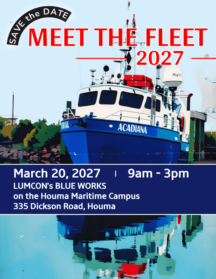 LUMCON fleet vessel Acadiana at the Houma Maritime Campus for Meet the Fleet 2027.
